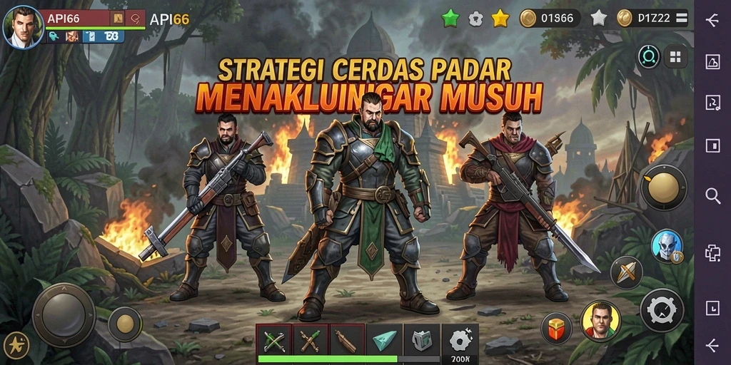 Screenshot gameplay API66 menampilkan aksi pertempuran strategis yang mendebarkan.
