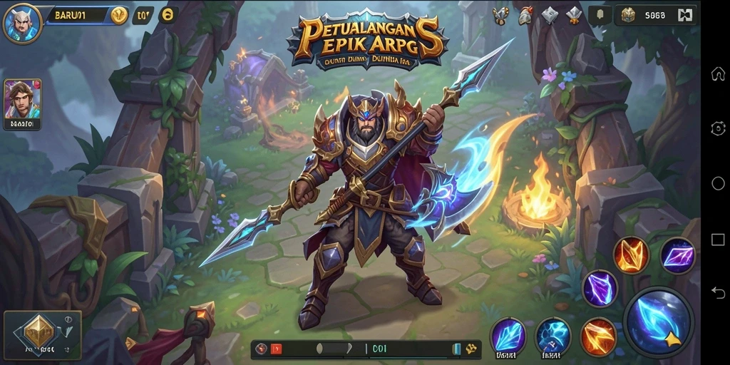 Tangkapan layar gameplay menunjukkan pertarungan seru dalam dunia ARPG