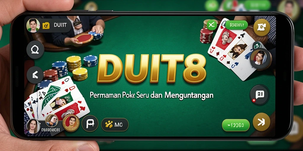 Screeenshot gameplay Poker dari DUIT8 dengan desain menarik.