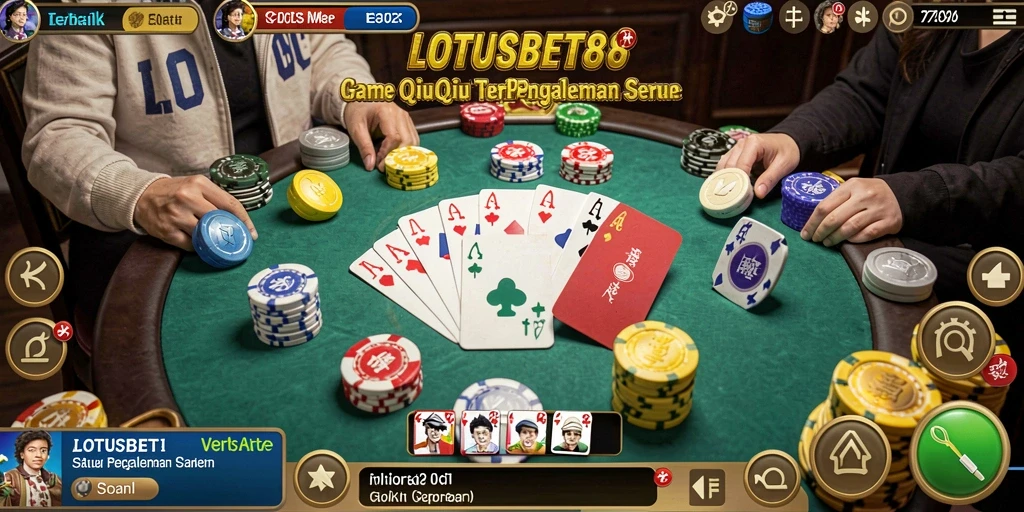 Screenshot utama LOTUSBET88 menampilkan interaksi seru dalam permainan QiuQiu.