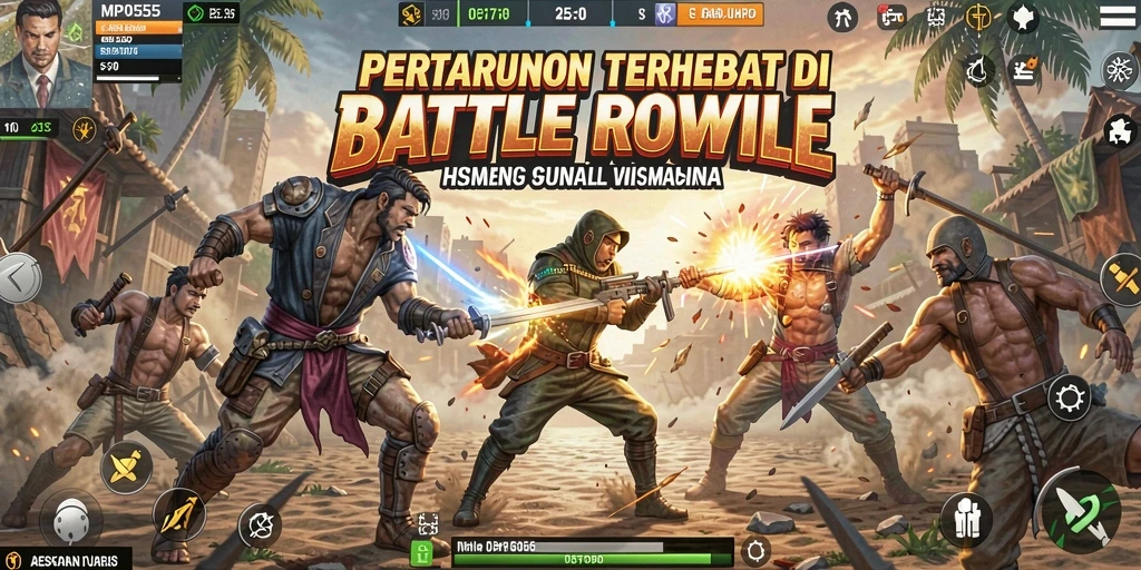 Tangkapan layar MPO555 menampilkan aksi seru dalam mode Battle Royale.