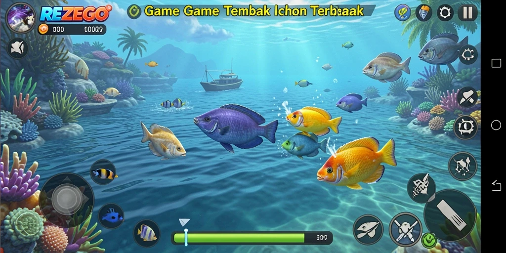 Tangkapan layar utama gameplay Tembak Ikan di REZEGO.