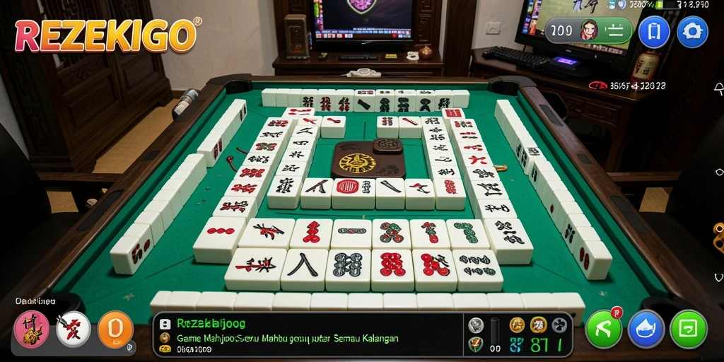 Tampilan gameplay seru dari REZEKIGO di dalam level Mahjong.