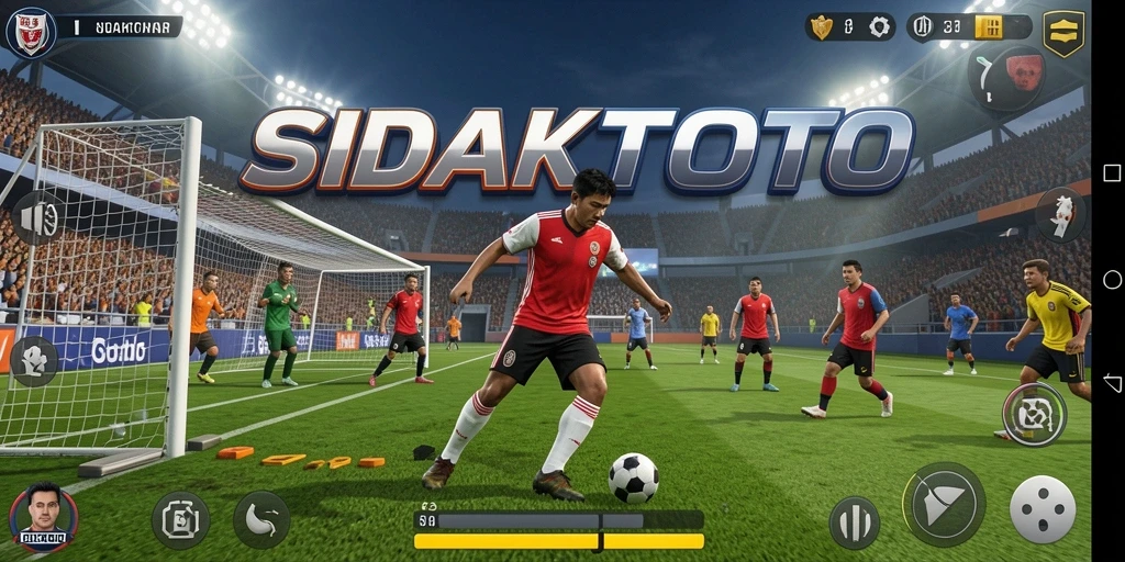 Tangkapan layar gameplay SIDAKTOTO dengan aksi olahraga yang mendebarkan.