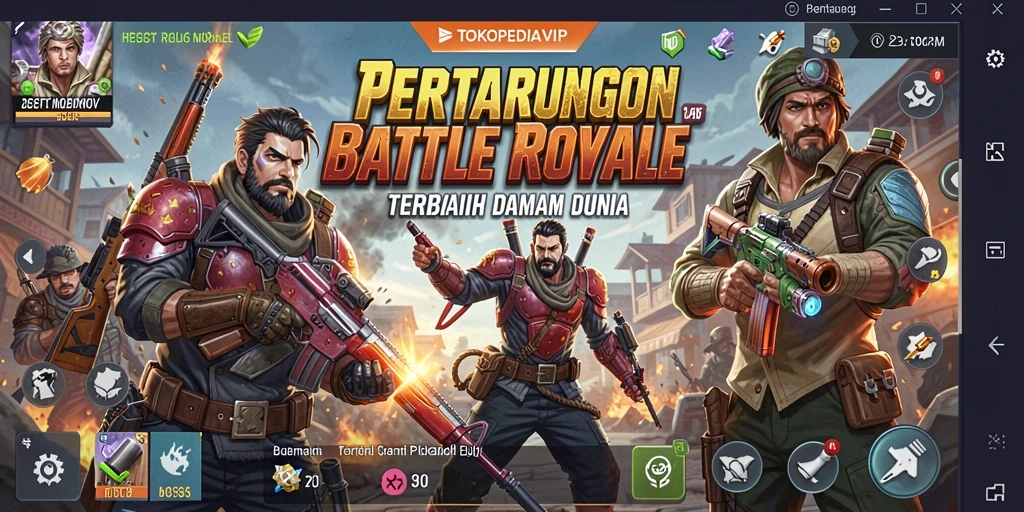 Tampilan gameplay seru dalam pertempuran Battle Royale.