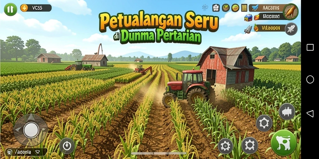 Tampilan gameplay menarik dari VC55 dengan kegiatan bertani yang seru.