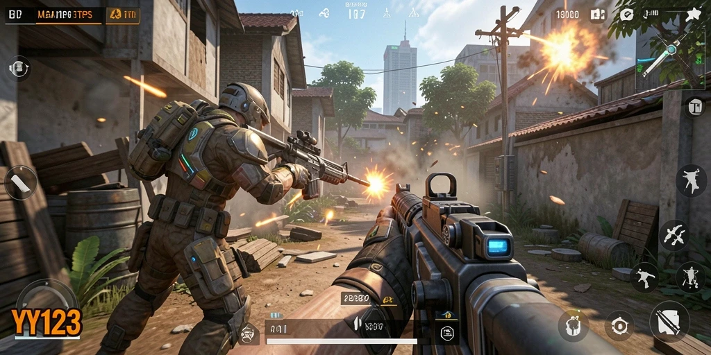 Screenshot gameplay YY123 menampilkan aksi seru dan strategi tim.