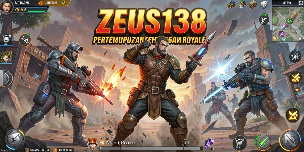 Screenshot gameplay ZEUS138 menampilkan aksi intens Battle Royale.